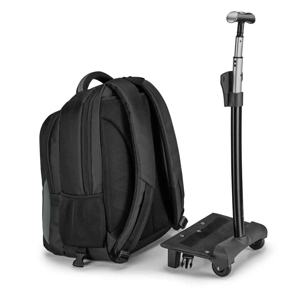 Mochila trolley para notebook 17'' em Nylon 999 impermeável com 2 rodas e sistema de proteção integrado 30 L