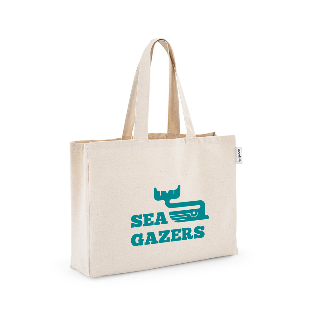 Sacola em 50% algodão, 30% algodão reciclado e 20% poliéster reciclado (220 g/m²)