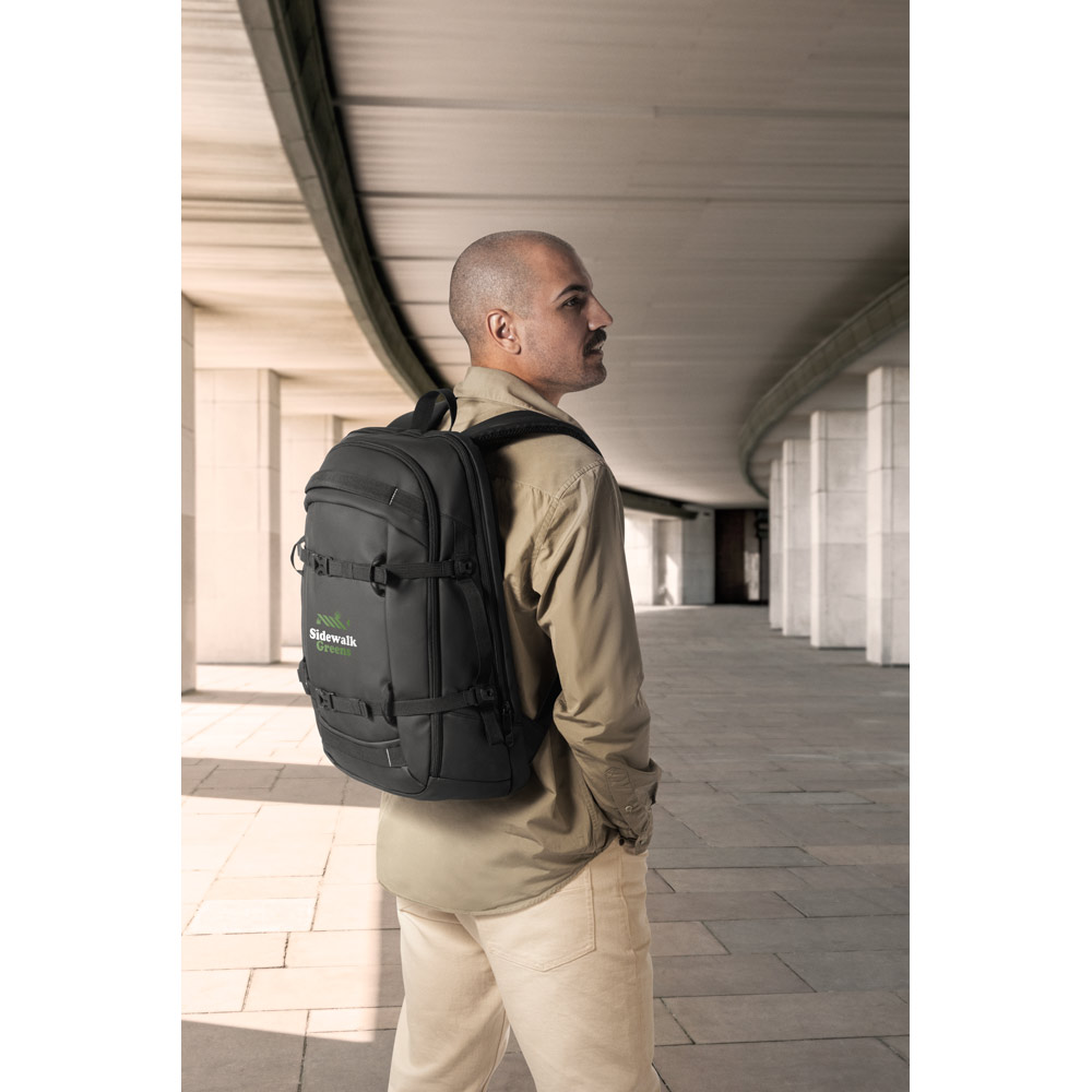 Mochila para notebook em 900D poliéster reciclado de alta densidade com revestimento resistente à agua 17'3" 21 L