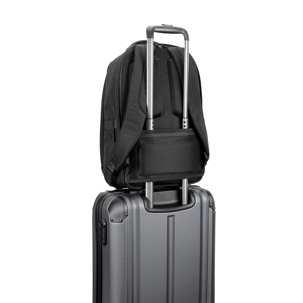 Mochila antirroubo, em poliéster reciclado 600D twill, resistente à água, e bolso para notebook 17'3" 20 L