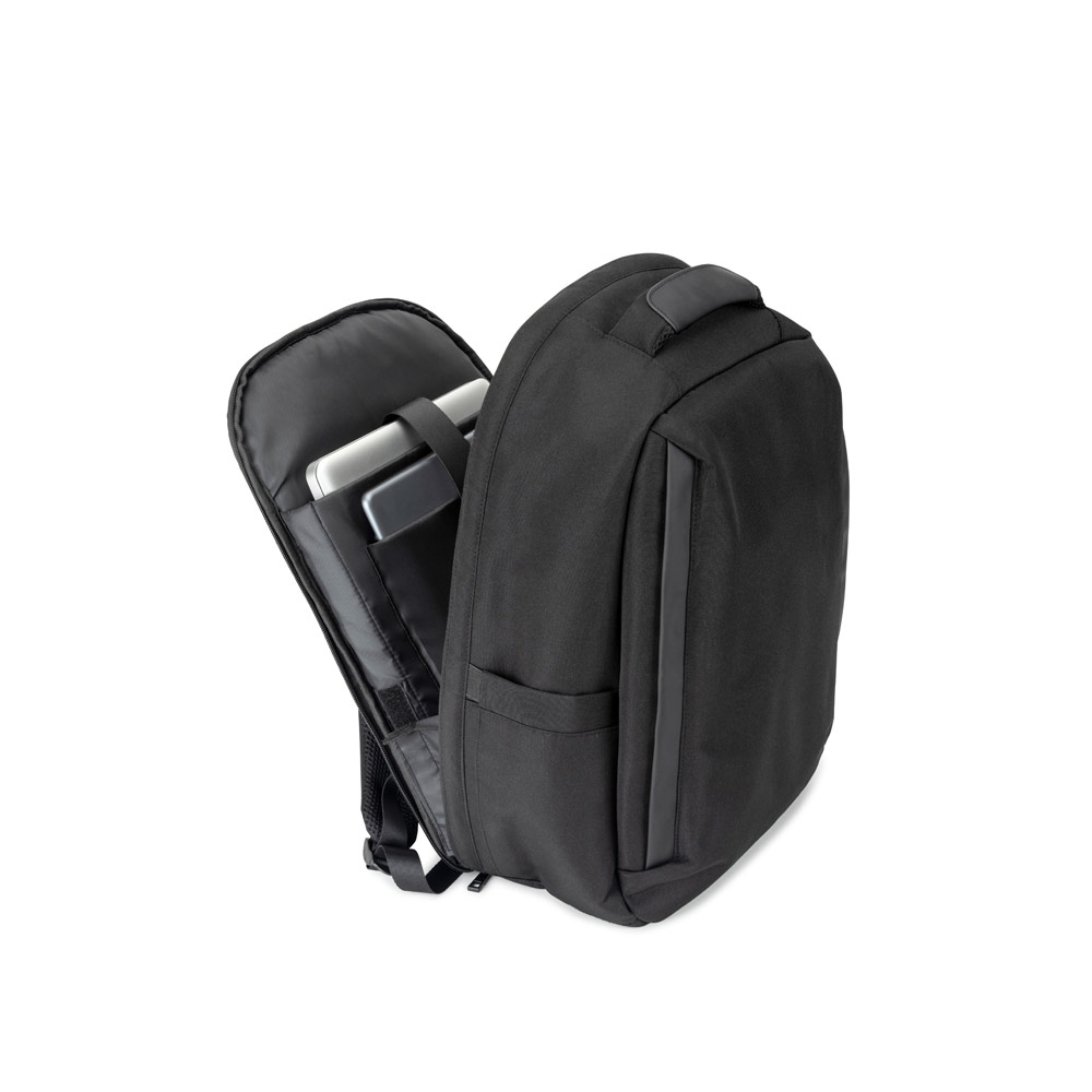 Mochila antirroubo, em poliéster reciclado 600D twill, resistente à água, e bolso para notebook 17'3" 20 L