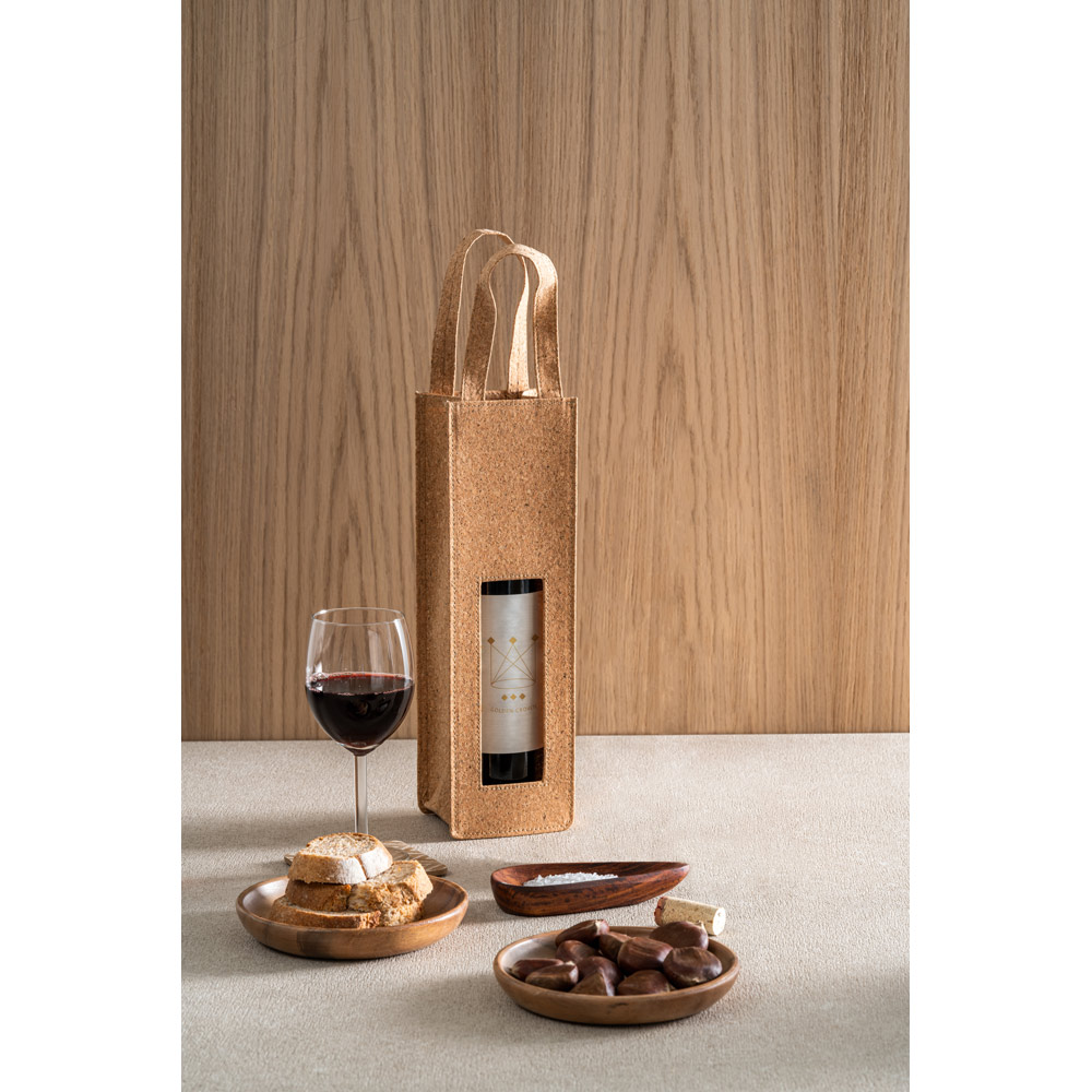 Sacola para 1 garrafa em cortiça