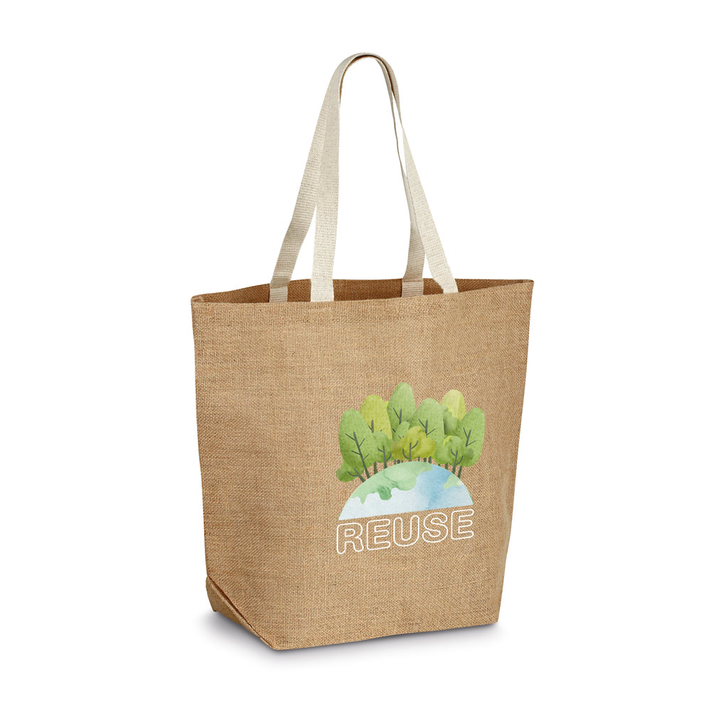 Sacola 100% juta (360 g/m²) com laminado no interior