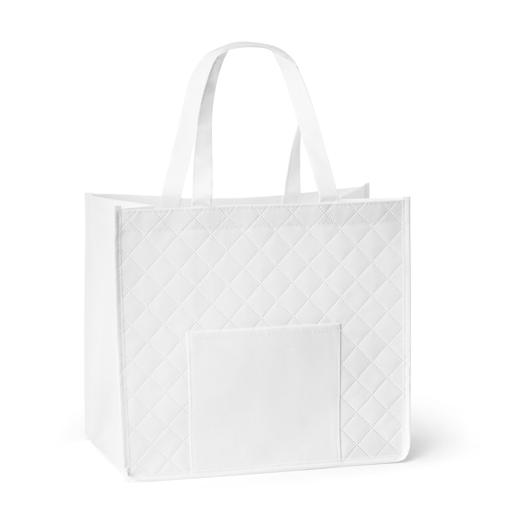 Sacola em non-woven laminado (110 g/m²) com bolso frontal