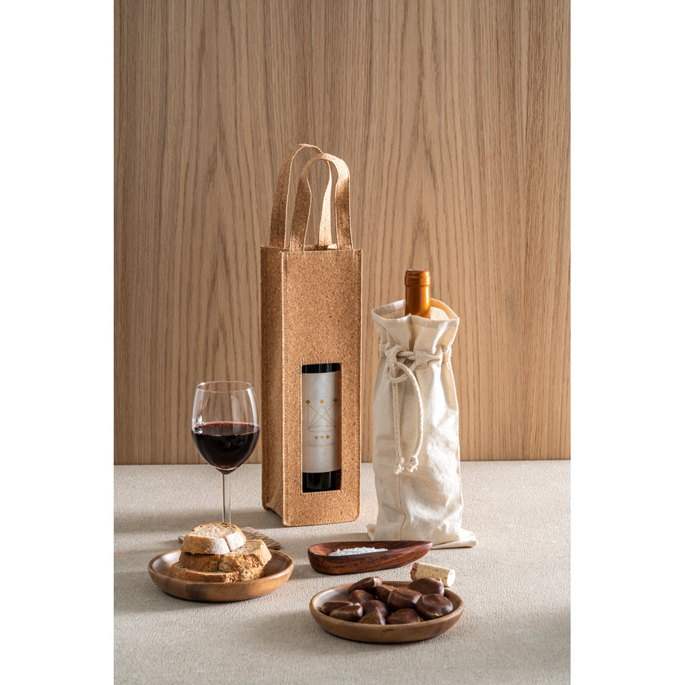 Sacola para garrafa em 100% algodão (180 g/m²)