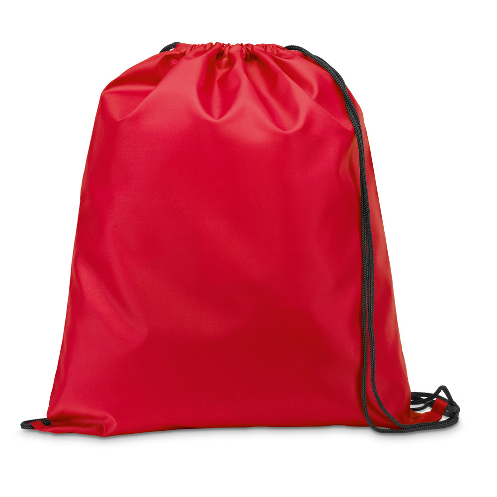 Sacola tipo mochila em 210D com cordões em preto