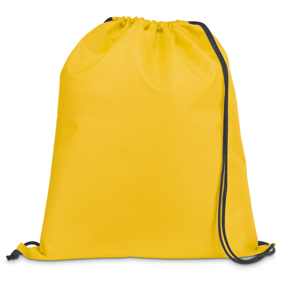 Sacola tipo mochila em 210D com cordões em preto