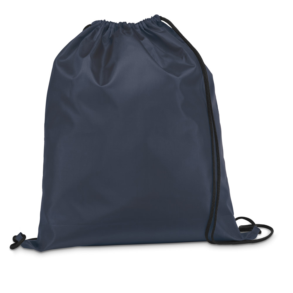 Sacola tipo mochila em 210D com cordões em preto