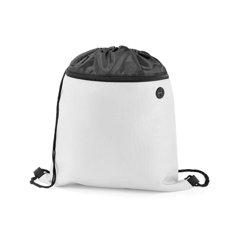 Saco tipo mochila em 210D com bolso frontal