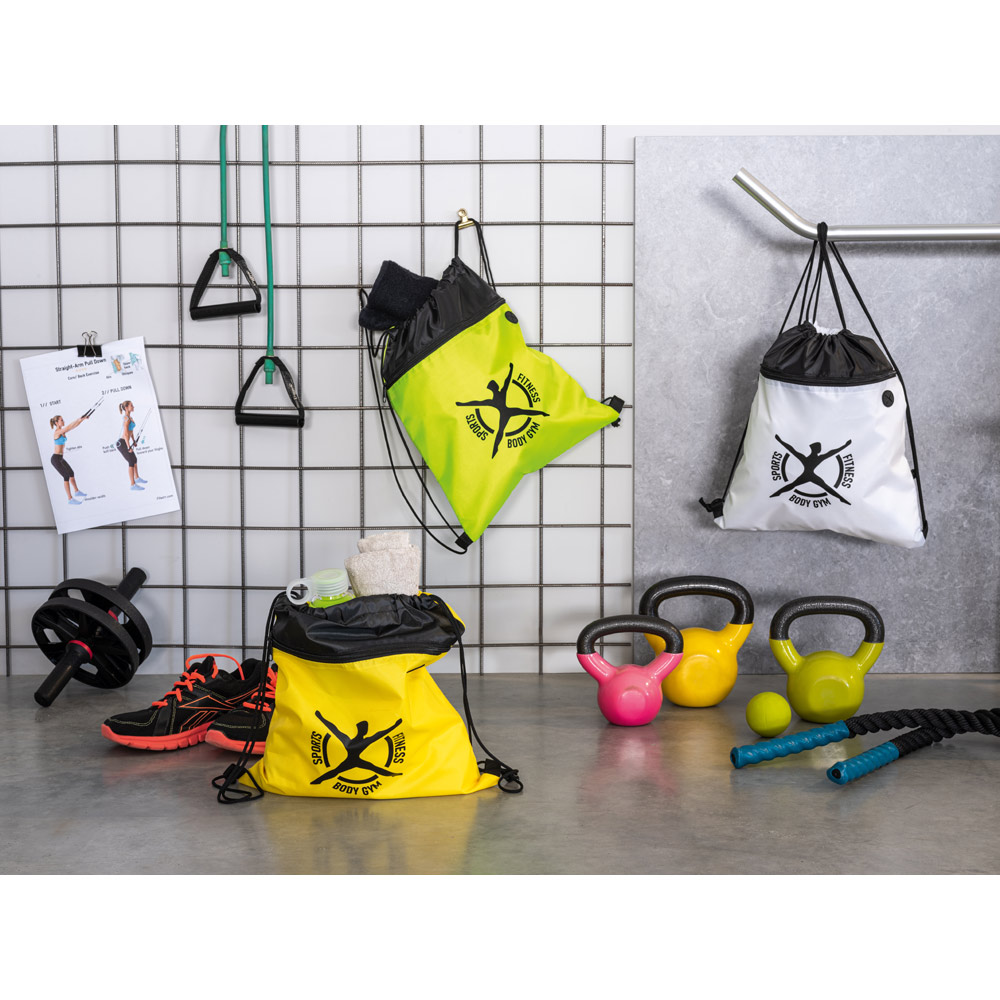 Saco tipo mochila em 210D com bolso frontal