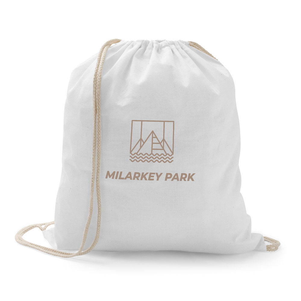 Sacola tipo mochila 100% algodão (100g/m²)