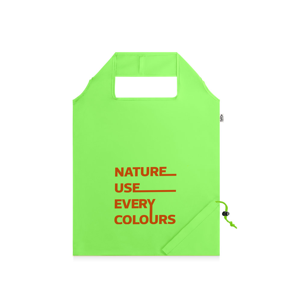 Sacola dobrável em poliéster reciclado 190T com alças