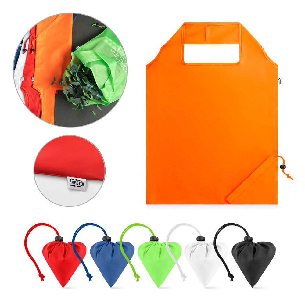 Sacola dobrável em poliéster reciclado 190T com alças