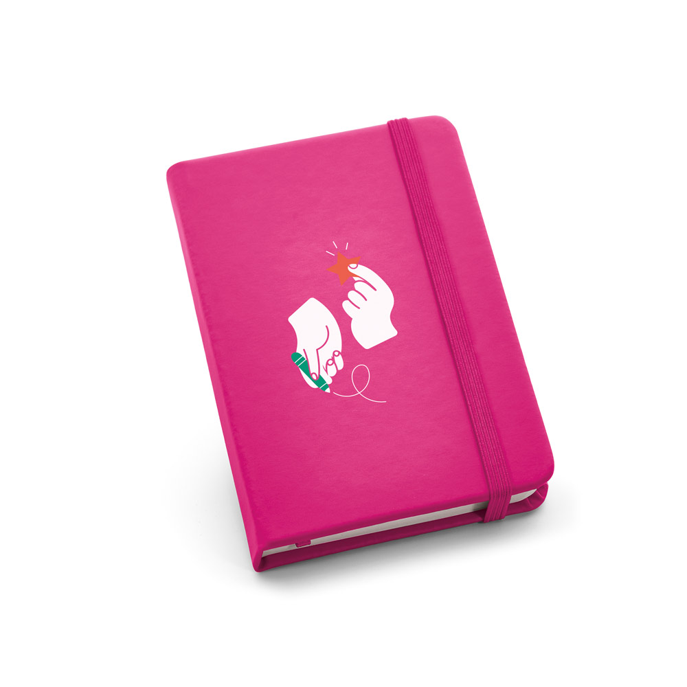 Caderno de bolso em c.sintético com páginas lisas