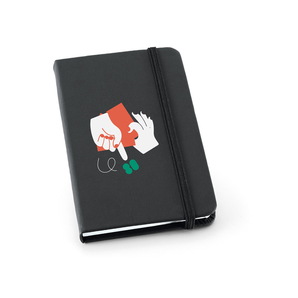 Caderno de bolso em c.sintético com páginas lisas