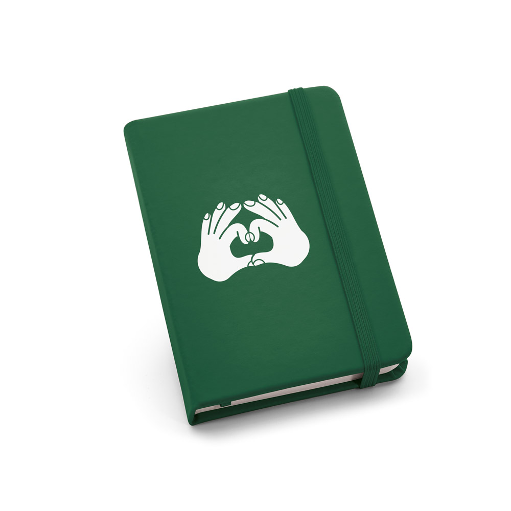 Caderno de bolso em c.sintético com páginas lisas