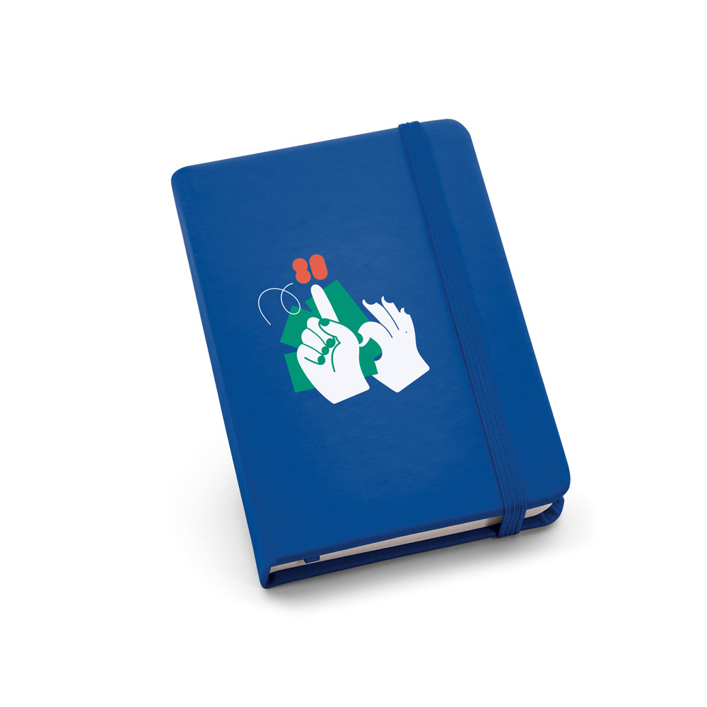 Caderno de bolso em c.sintético com páginas lisas
