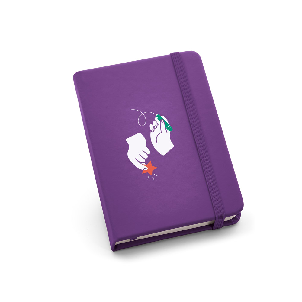 Caderno de bolso em c.sintético com páginas lisas