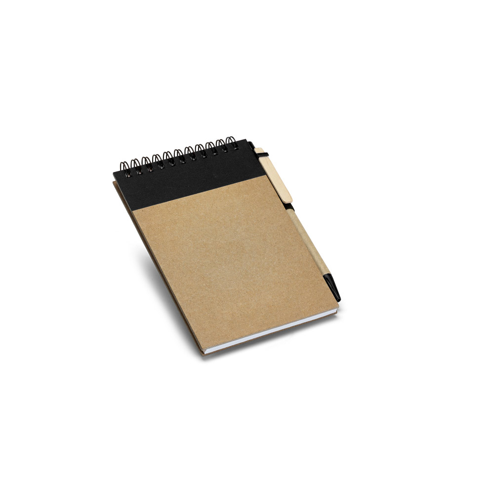 Caderno de bolso espiral de capa dura com 120 páginas lisas recicladas