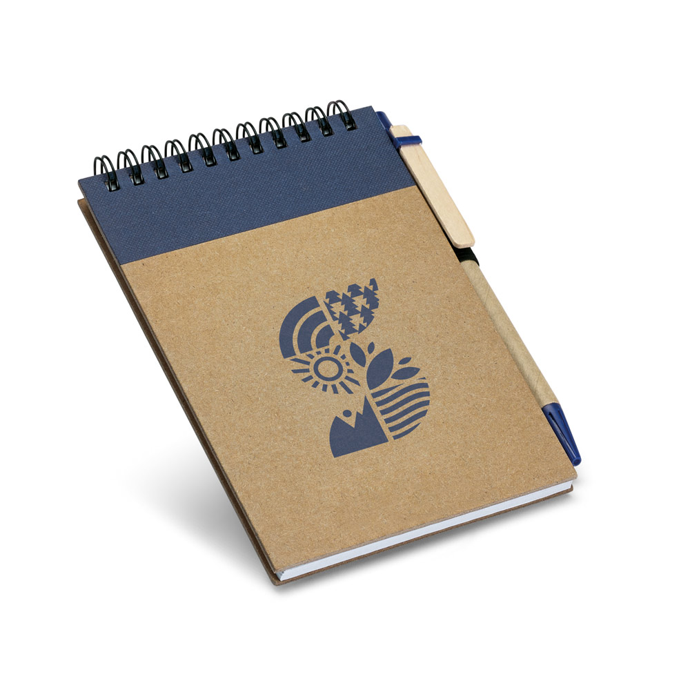 Caderno de bolso espiral de capa dura com 120 páginas lisas recicladas