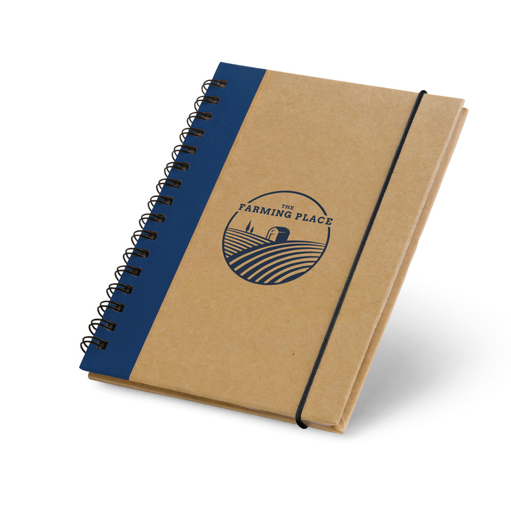 Caderno A6 de capa dura em cartão com 120 páginas lisas reciclado