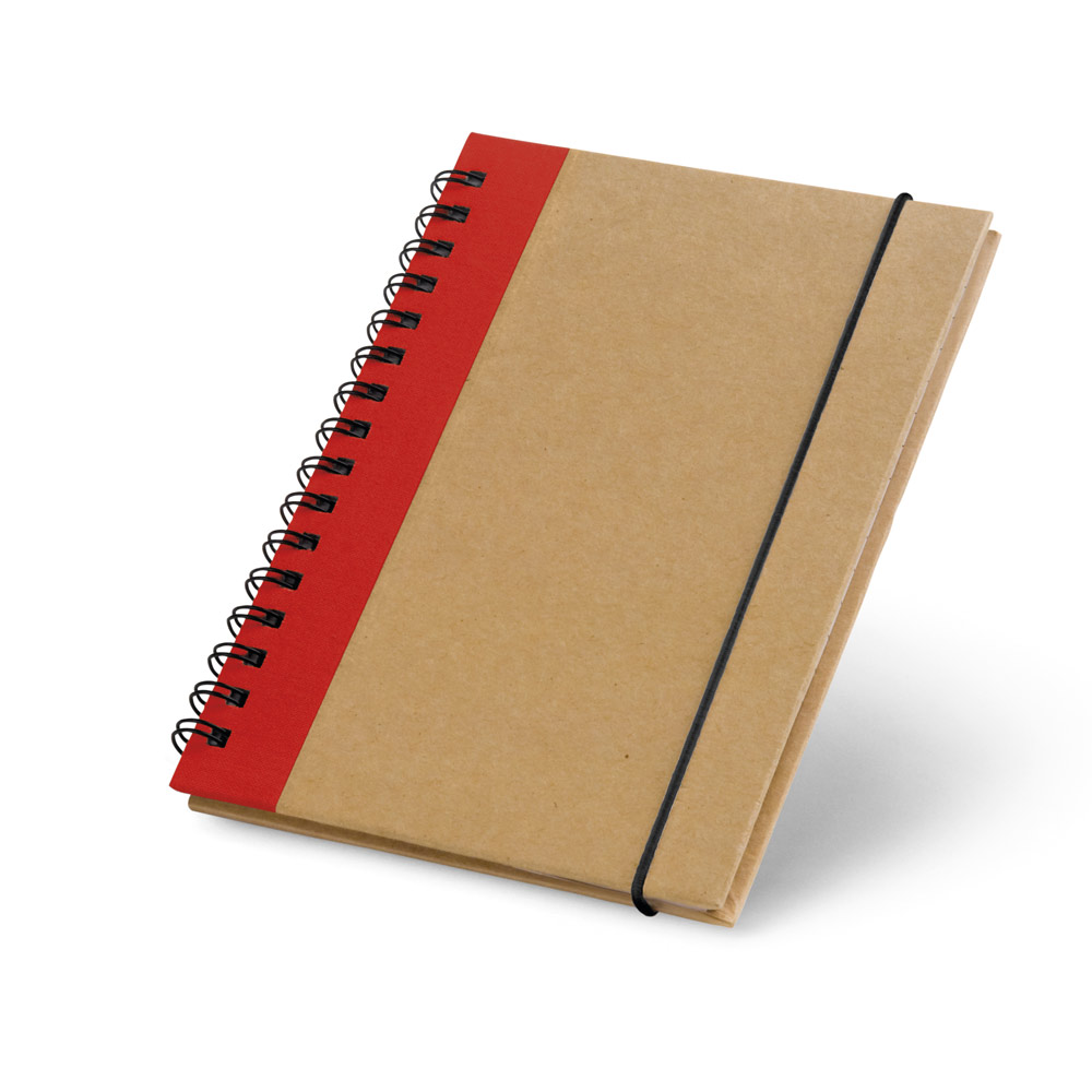 Caderno A6 de capa dura em cartão com 120 páginas lisas reciclado