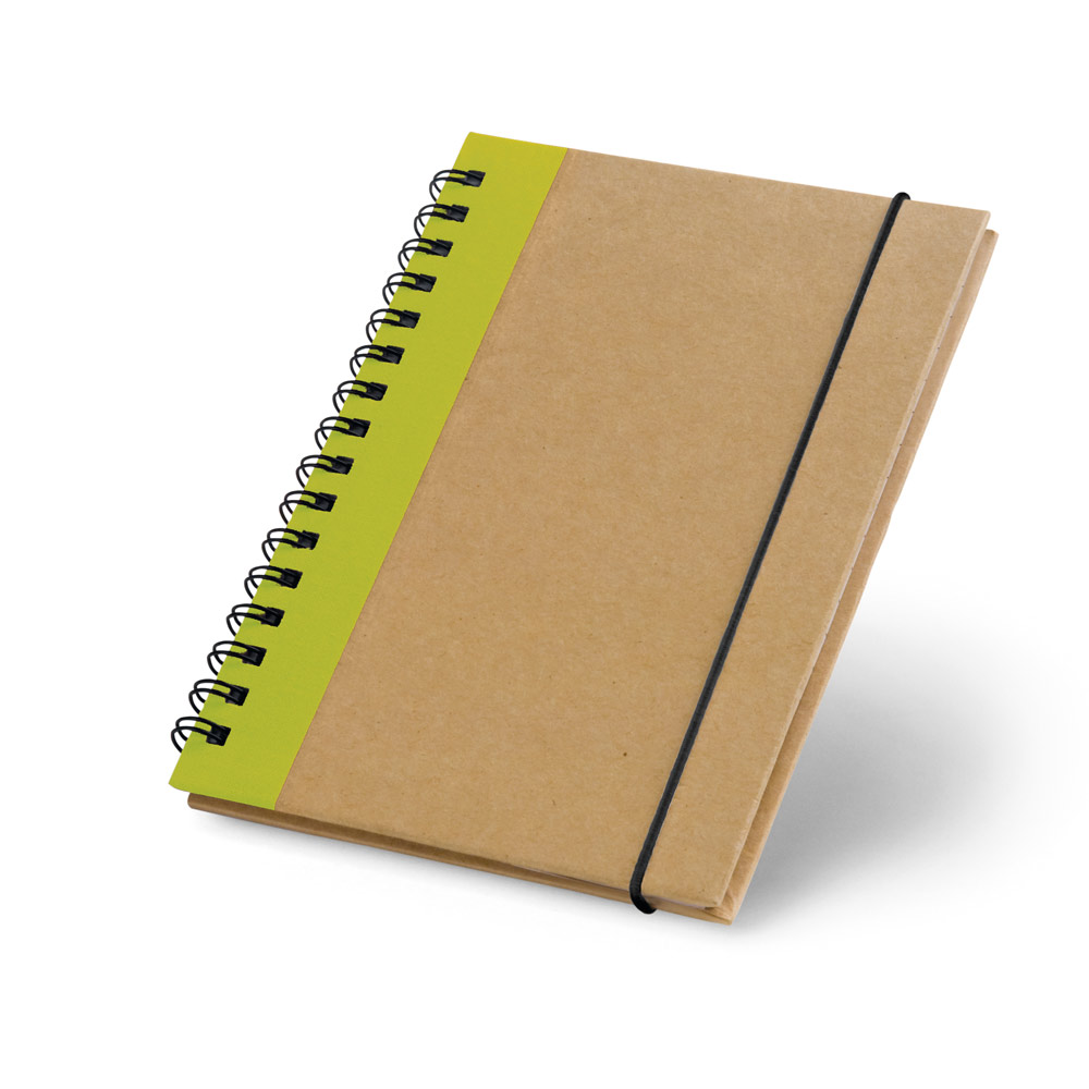 Caderno A6 de capa dura em cartão com 120 páginas lisas reciclado