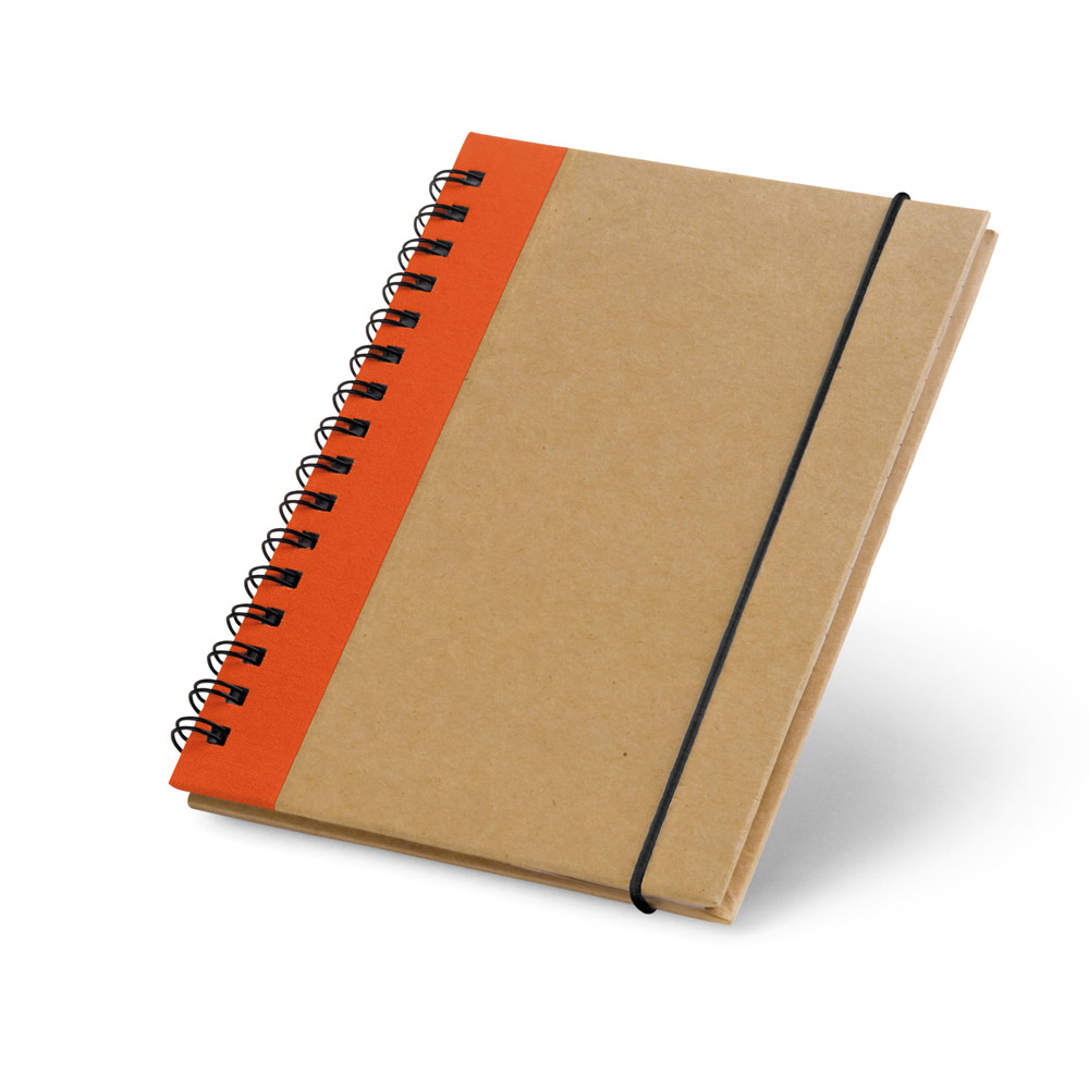 Caderno A6 de capa dura em cartão com 120 páginas lisas reciclado