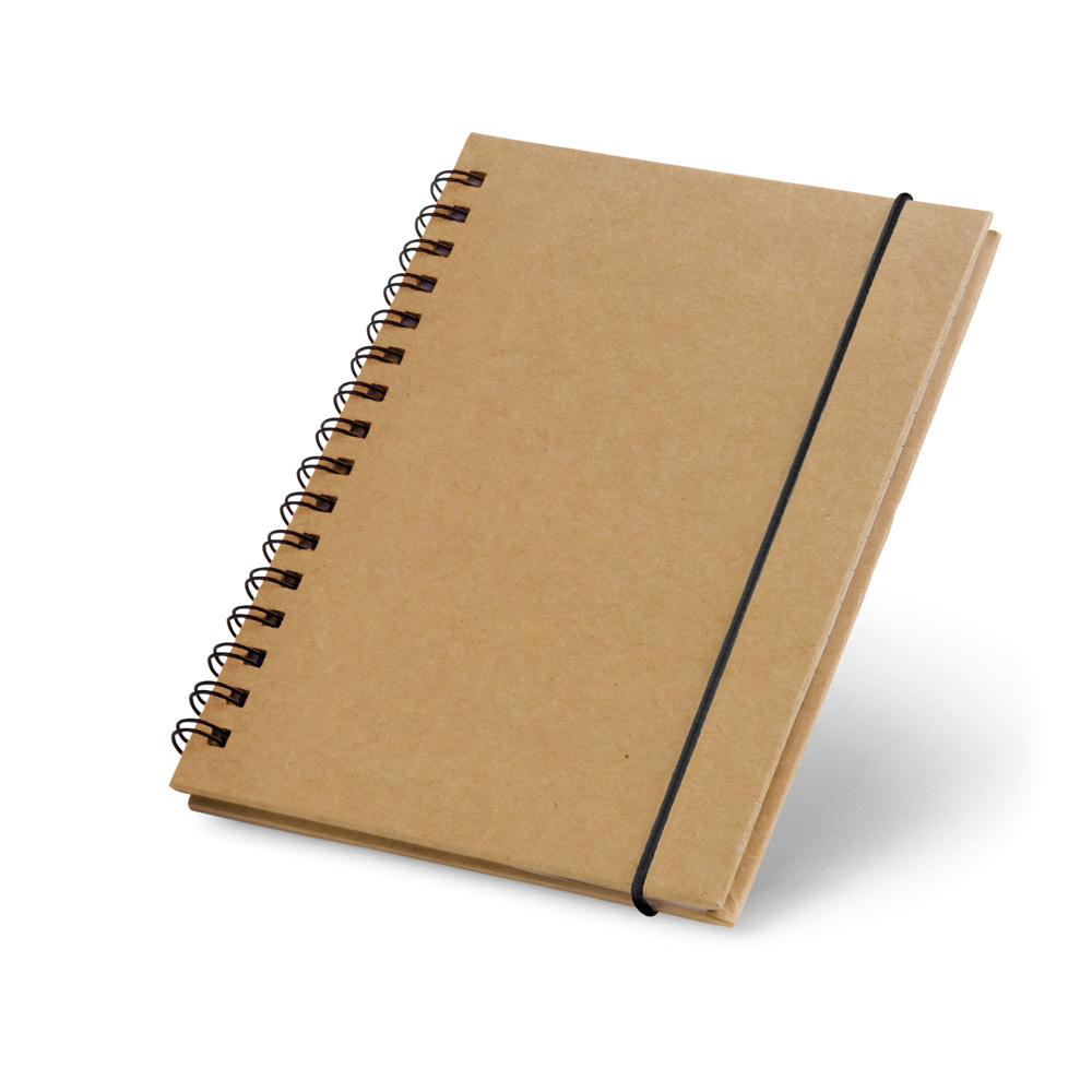 Caderno A6 de capa dura em cartão com 120 páginas lisas reciclado