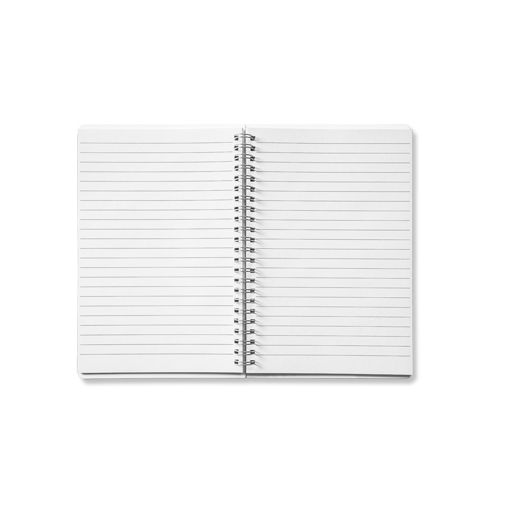Caderno A5 em PP com tratamento antibacteriano com 160 páginas pautadas recicladas