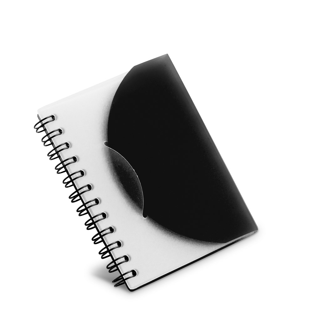 Caderno A7 em PP com folhas lisas