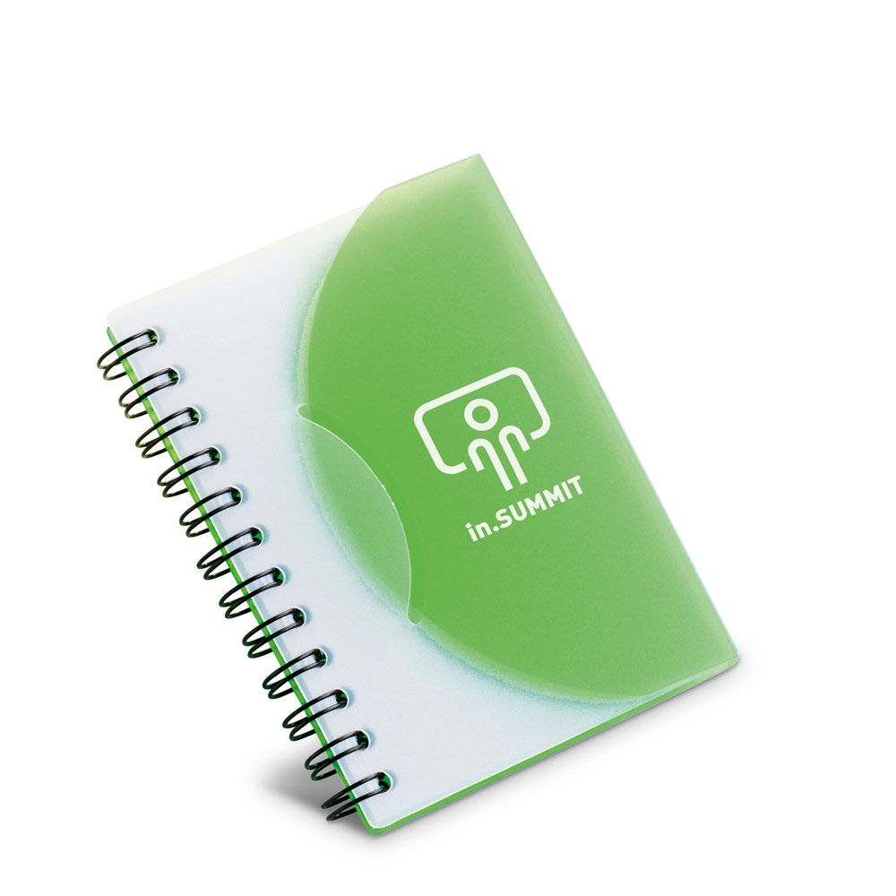 Caderno A7 em PP com folhas lisas