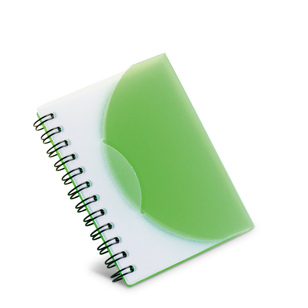 Caderno A7 em PP com folhas lisas