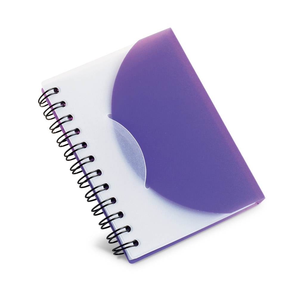 Caderno A7 em PP com folhas lisas