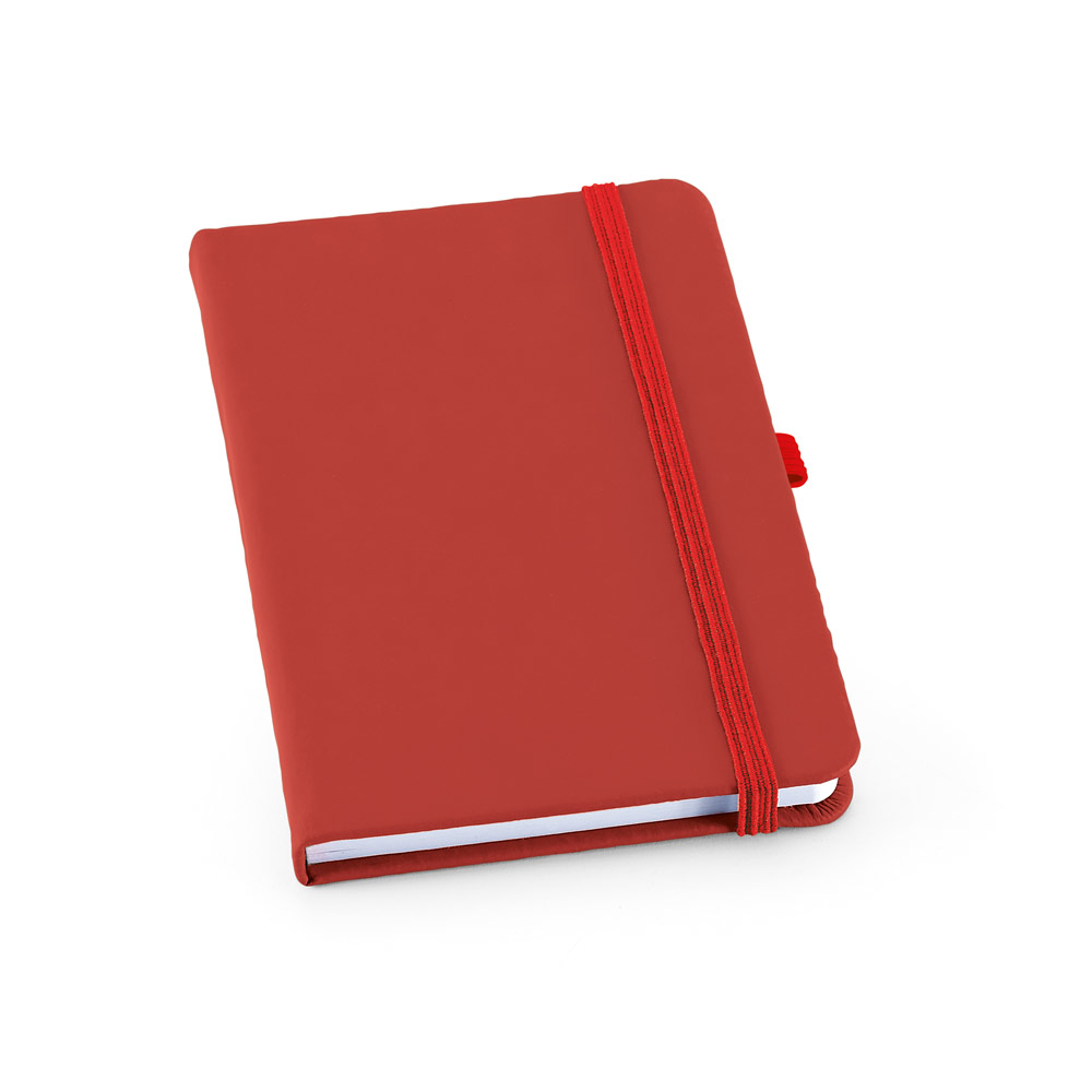 Caderno A6 de capa dura em c.sintético com 160 páginas lisas