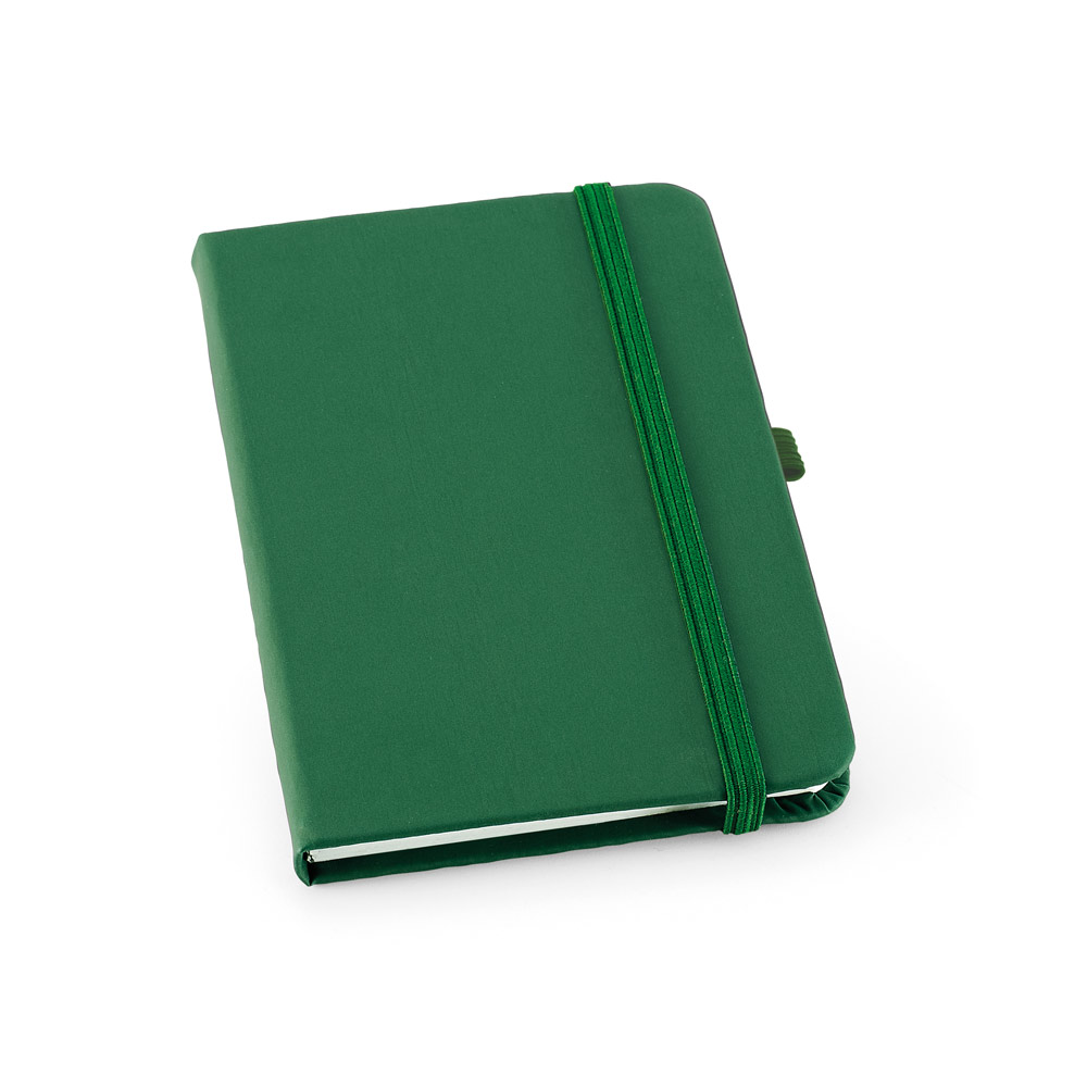 Caderno A6 de capa dura em c.sintético com 160 páginas lisas
