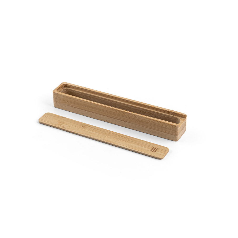 Estojo em bambu natural para 1 esferográfica