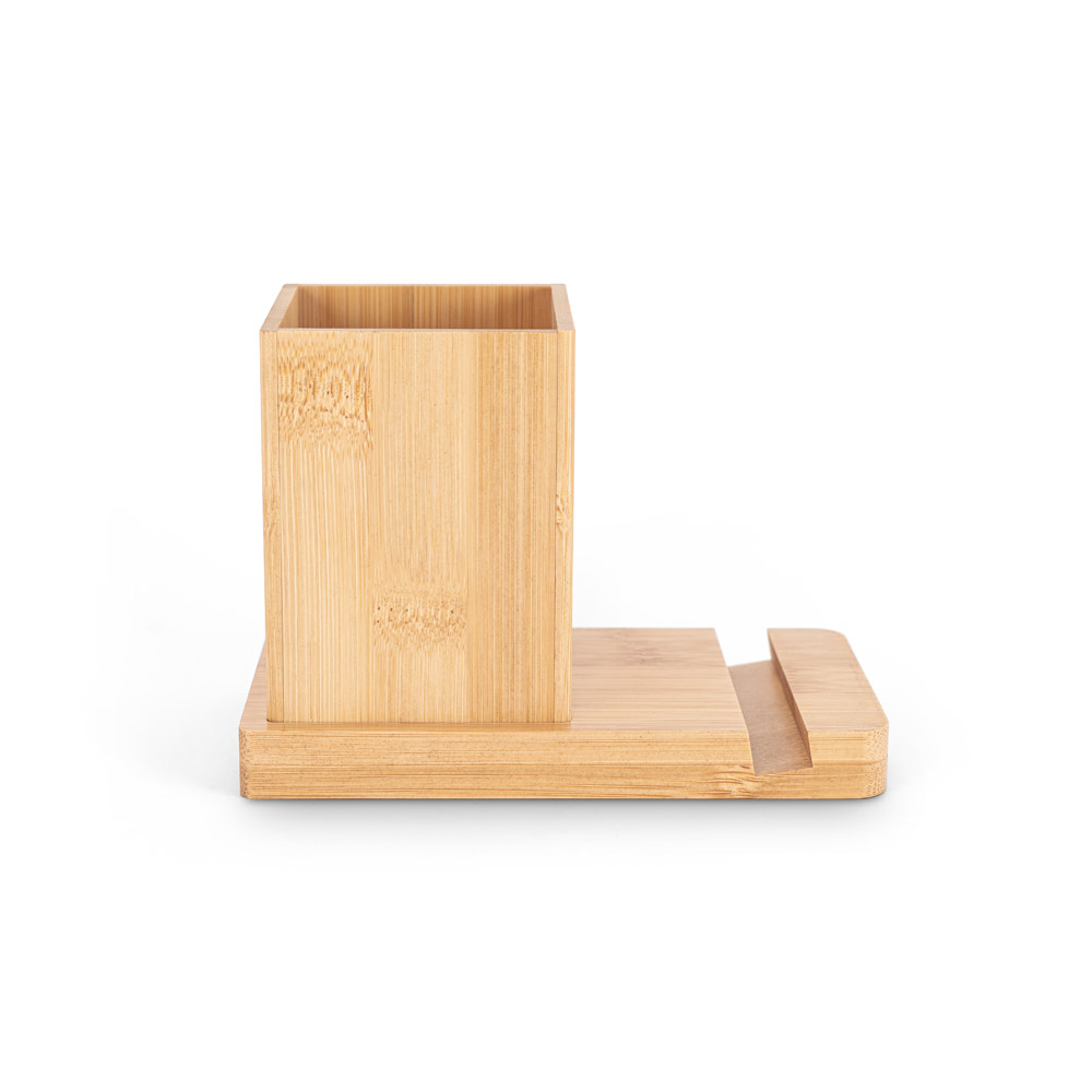 Conjunto de secretária com suporte para celular e copo
