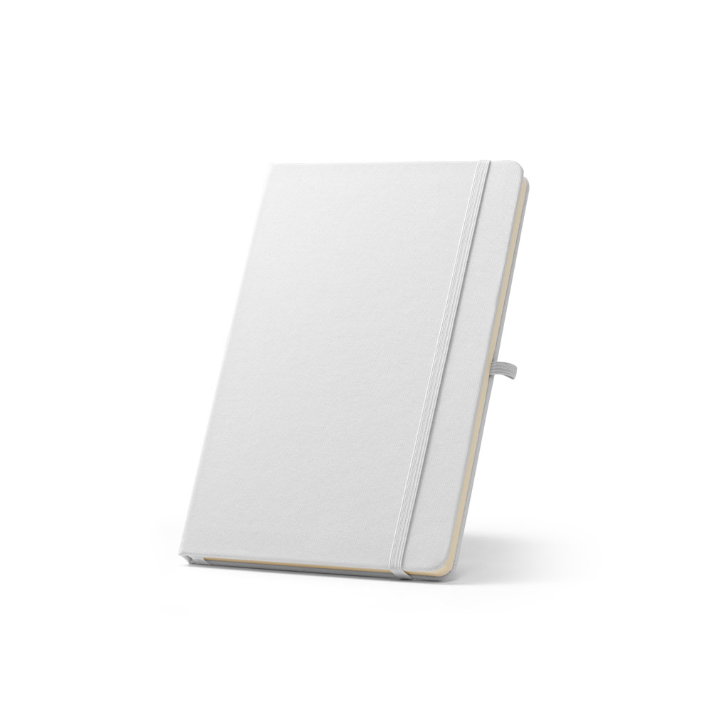 Caderno A5 de capa dura em PET 100% reciclado 300D ideal para personalização em sublimação