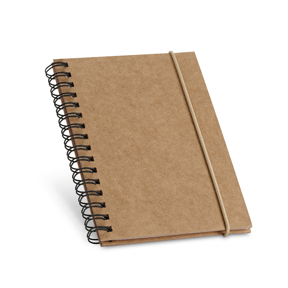 Caderno de bolso espiral de capa dura com 120 páginas pautadas recicladas