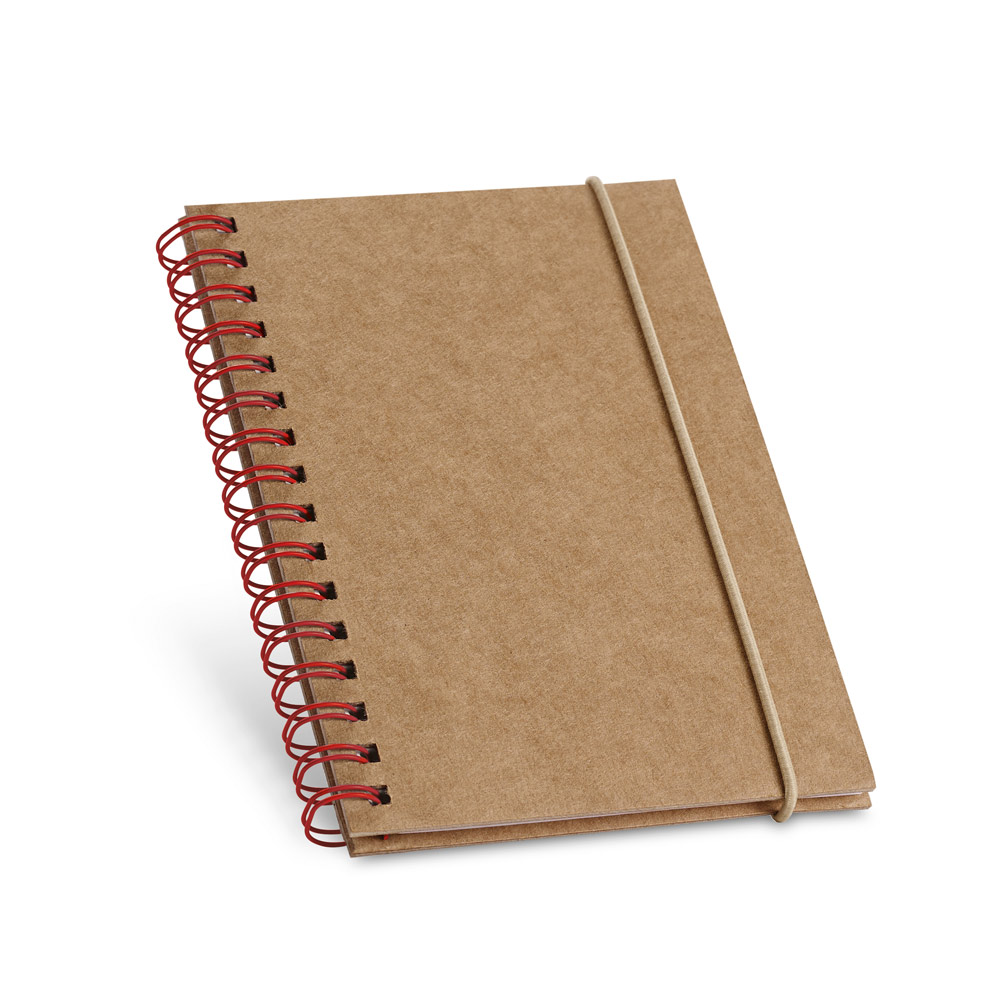 Caderno de bolso espiral de capa dura com 120 páginas pautadas recicladas