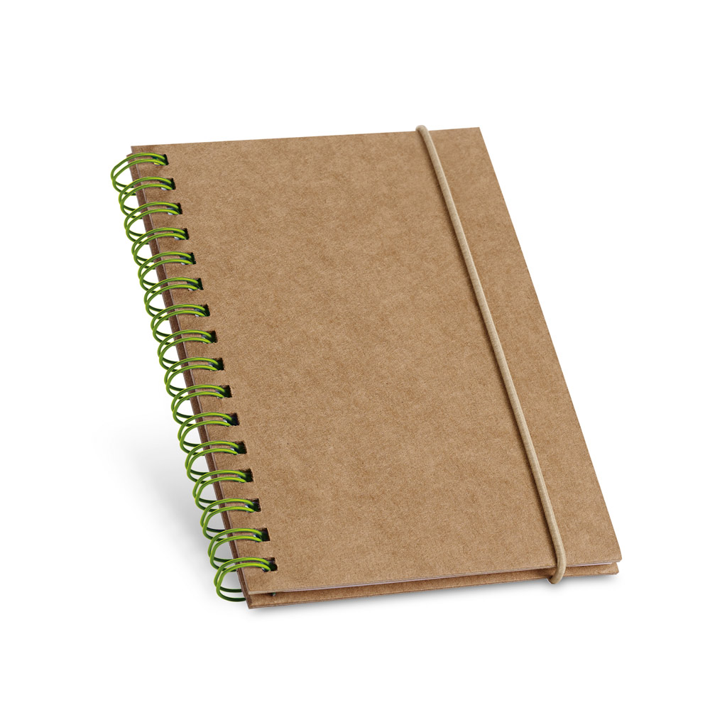 Caderno de bolso espiral de capa dura com 120 páginas pautadas recicladas