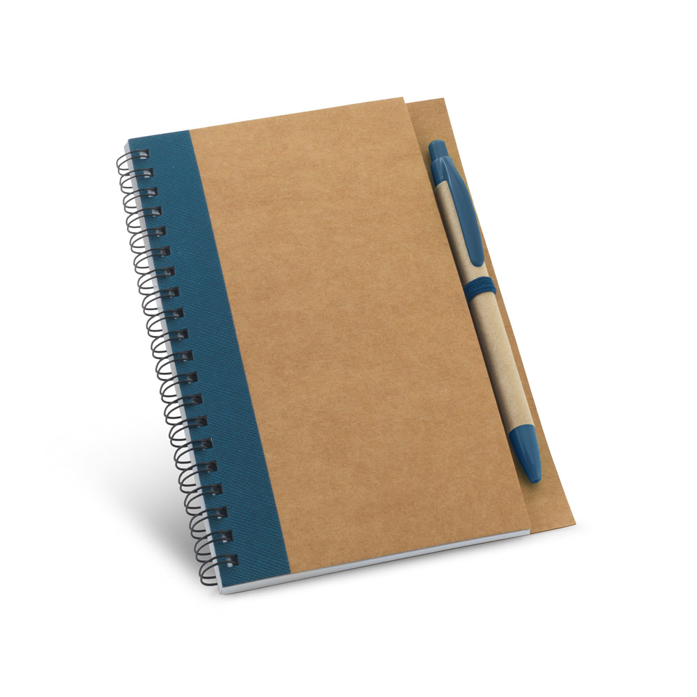 Caderno B6 espiral de capa dura com 120 páginas lisas recicladas