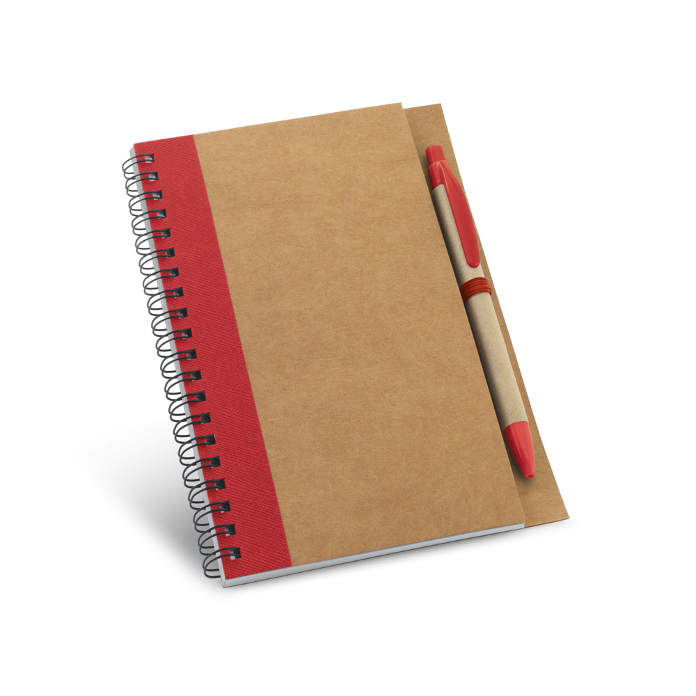 Caderno B6 espiral de capa dura com 120 páginas lisas recicladas