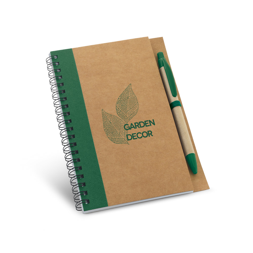 Caderno B6 espiral de capa dura com 120 páginas lisas recicladas