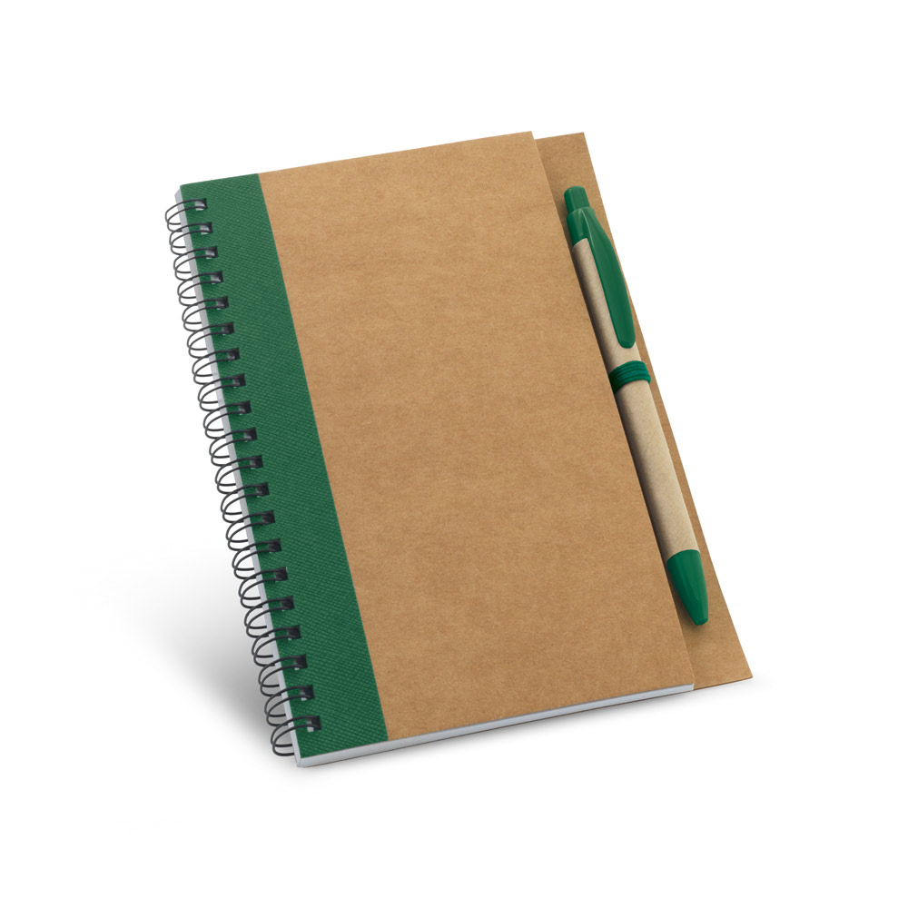 Caderno B6 espiral de capa dura com 120 páginas lisas recicladas