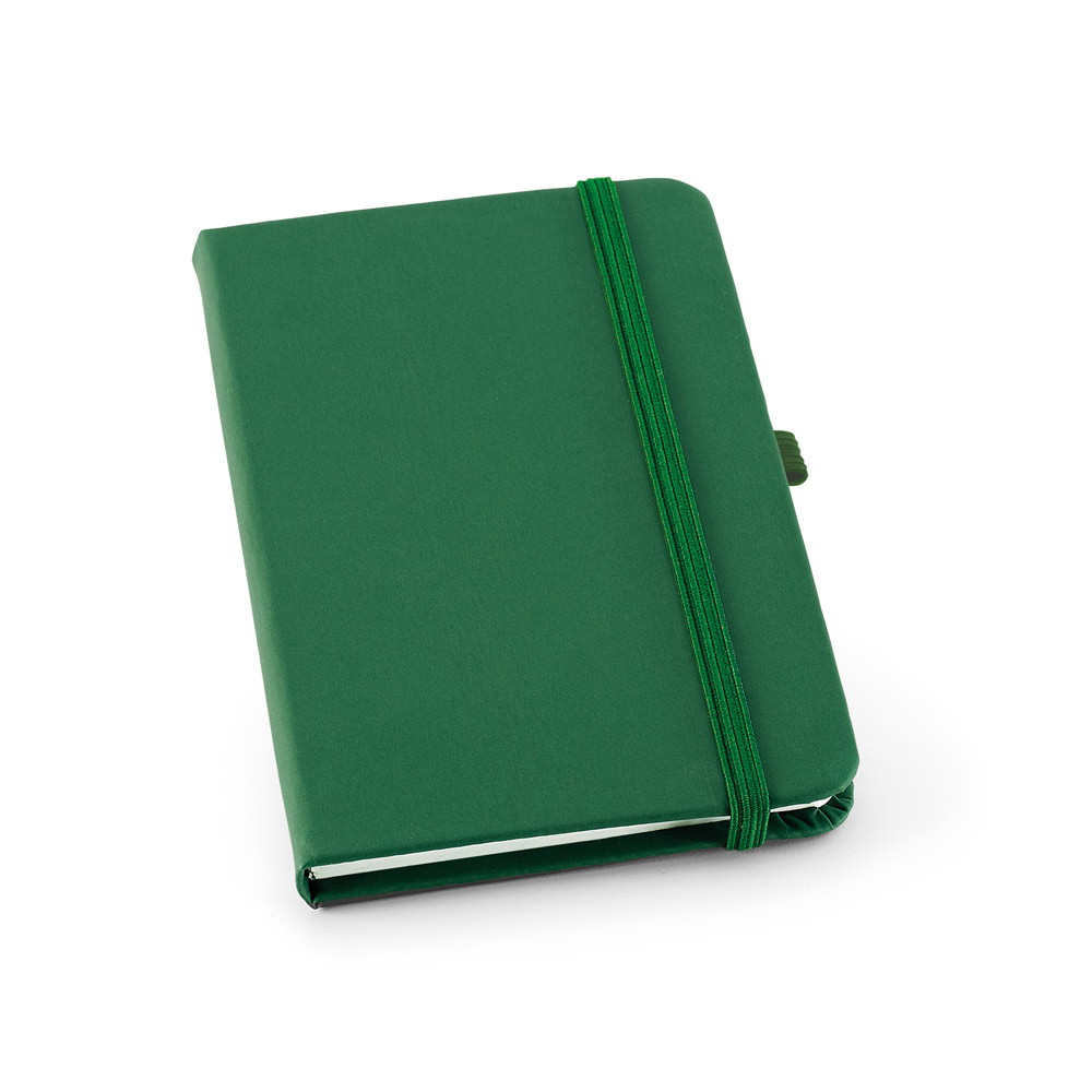 Caderno A6 de capa dura em c.sintético com 160 páginas pautadas