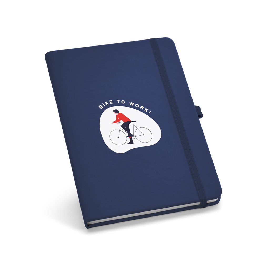 Caderno B6 de capa dura em c.sintético com 160 páginas lisas