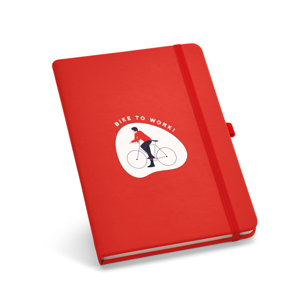 Caderno B6 de capa dura em c.sintético com 160 páginas lisas