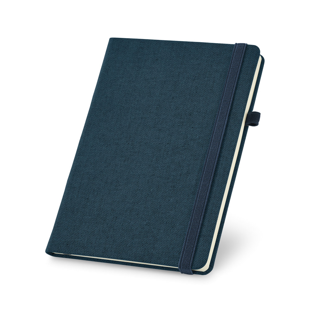 Caderno A5 em canvas (poliéster) com páginas lisas
